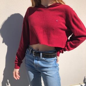 cropped tommy sweater